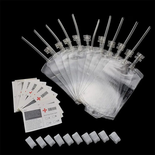 10PCS Blood IV Bags 350ML Halloween Blood Energy Drink Bag Vampire Zombie Drinks Bags for Vampire Cosplay Party Favors