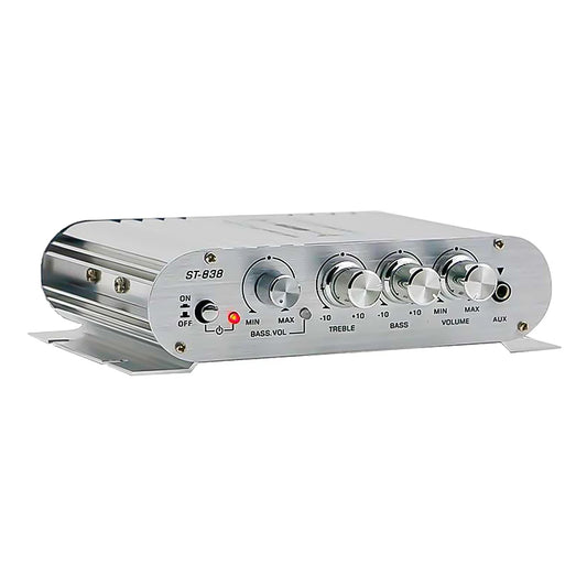 ST-838 HiFi 2.1 Channel Stereo Bass Sound Amp Bass and Treble Adjustment 80W*2 Audio Amplifier Black Car Home Amp