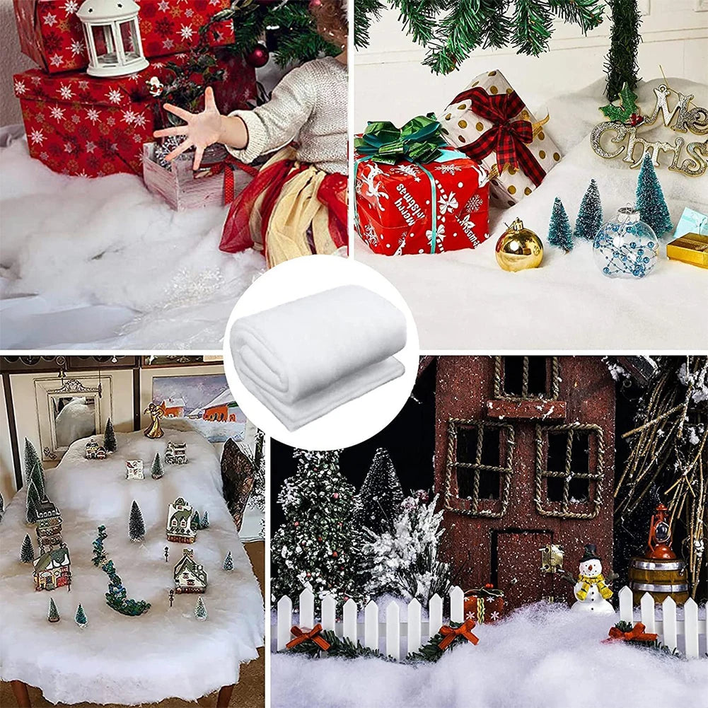 Christmas Winter Artificial Snow Blankets DIY Decor for Xmas Tree Ornament Soft Fake Snow Cotton Carpet Soft Rolls White Snow