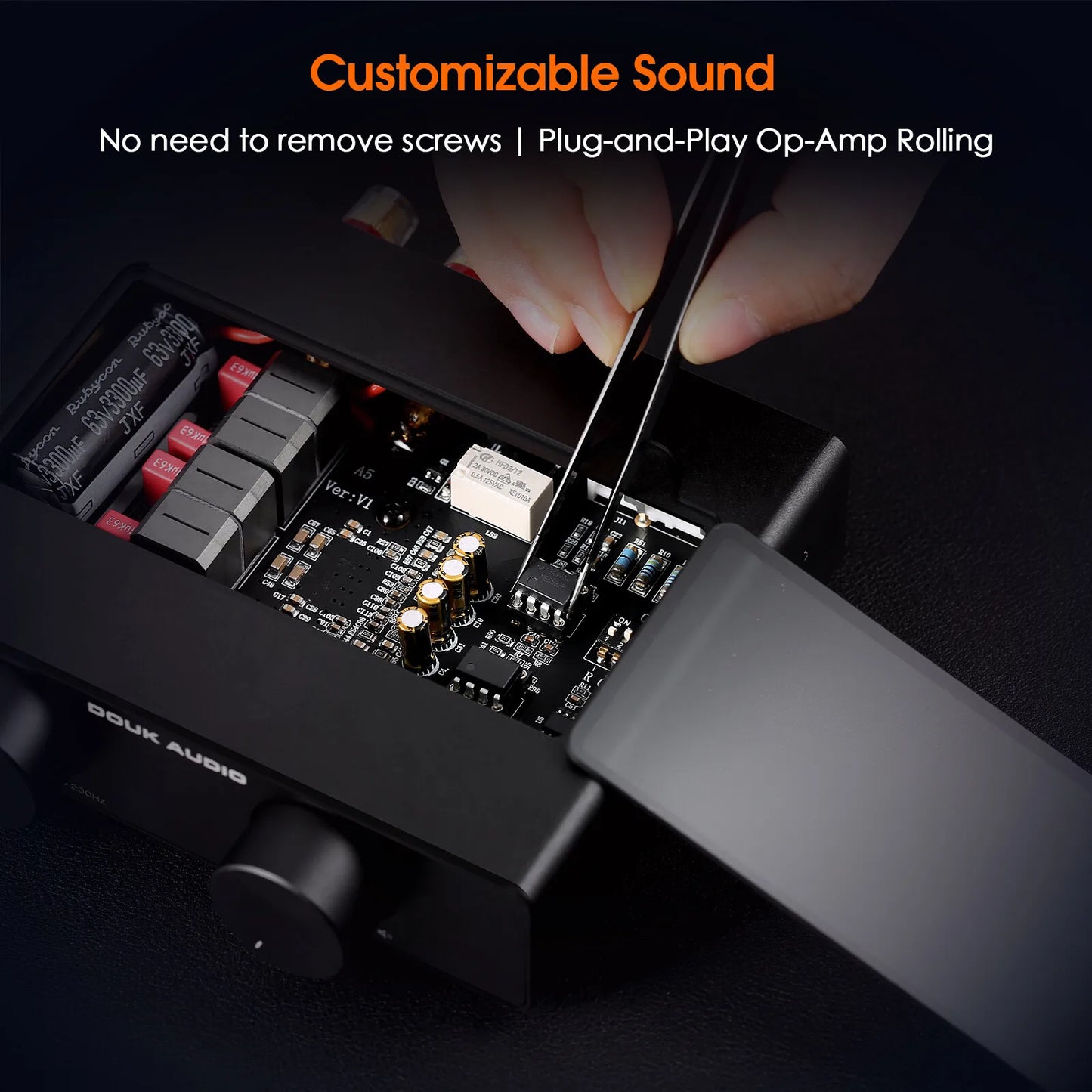 Stereo Amp HiFi Audio Class D Amplifier High-Pass Filter Home Power Desk Amp 300W with 32V/5A Power Supp