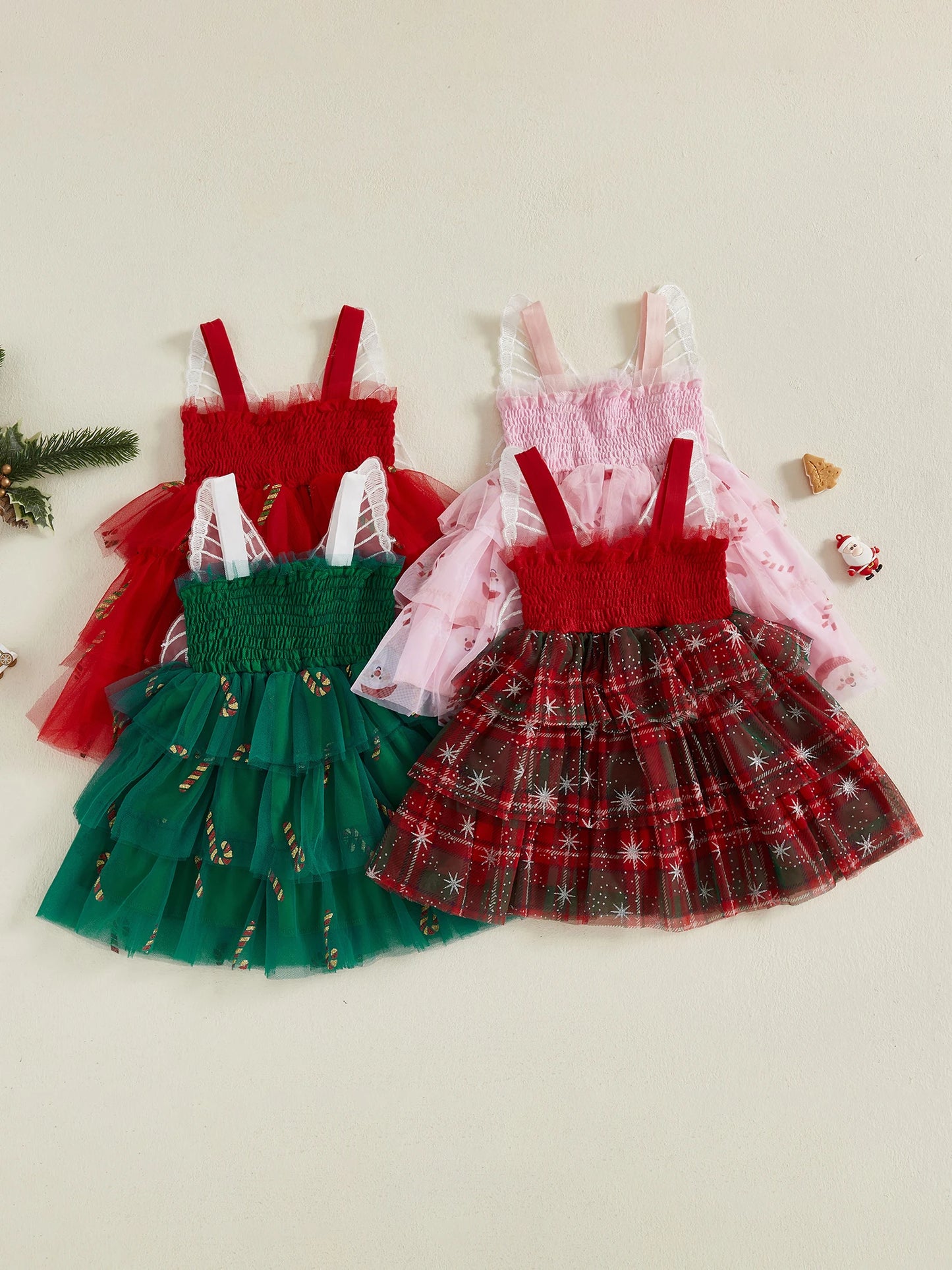 Girls Christmas Dress Sleeveless Unicorn Print Princess Dress for Holiday Party and Special Occasions
